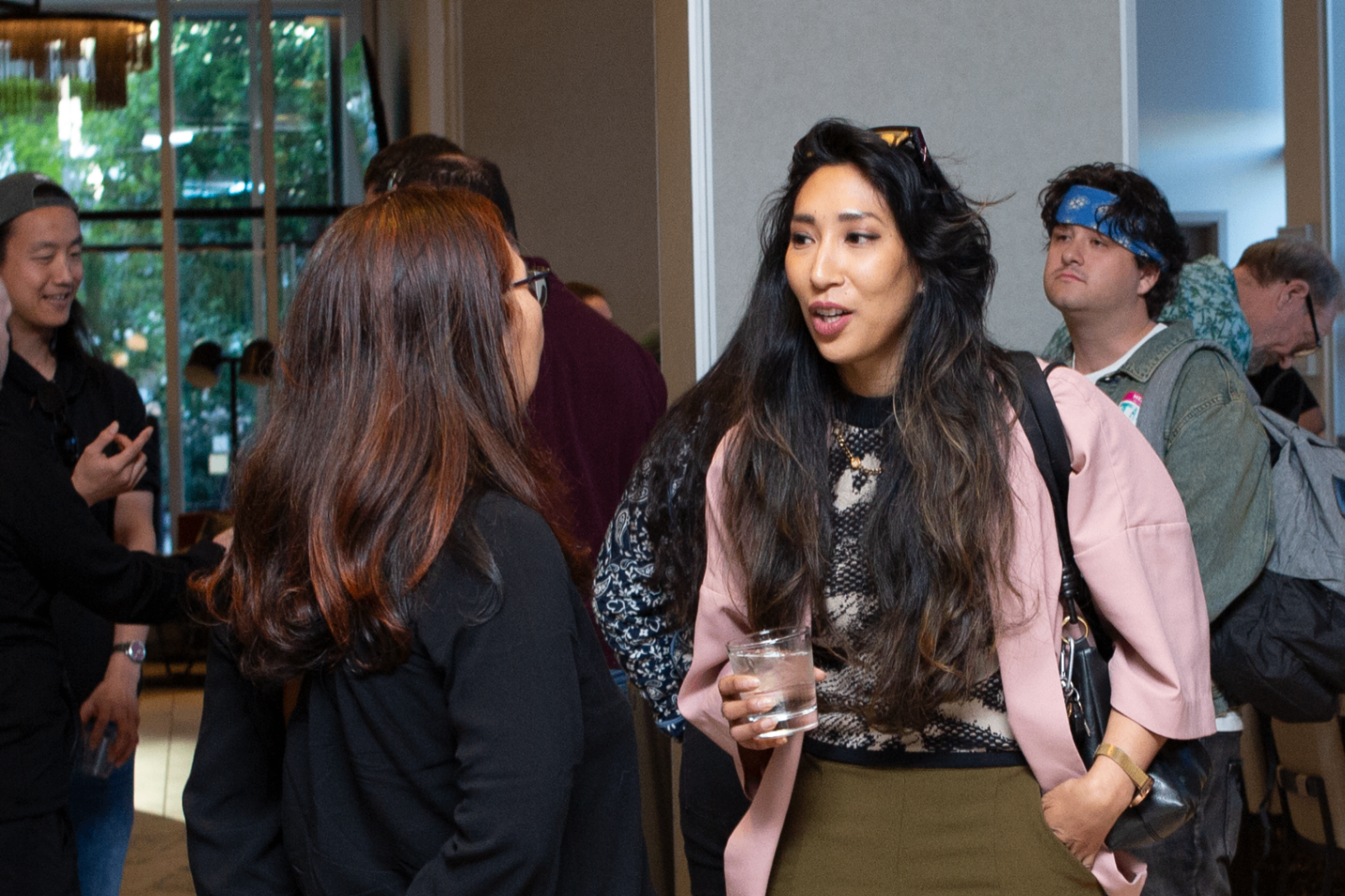 Two founders chatting during a Startup Grind Portland mixer