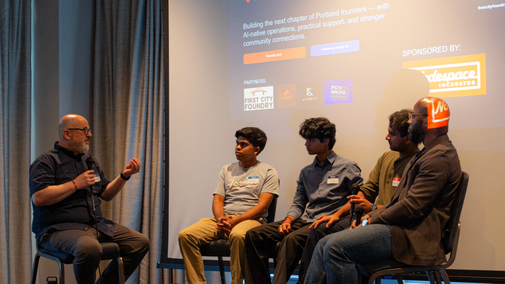 Wide view of a Startup Grind Portland panel discussion